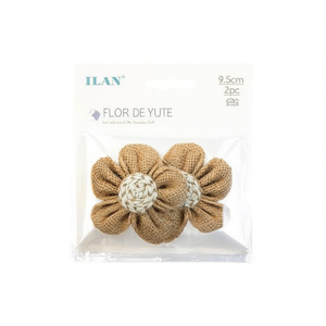 Fiore di Iuta Ilan 9,5cm 2 Pezzi Decorazione Artigianale - Product Image 2