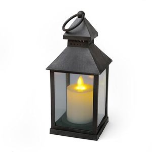 Vintage Metal <b>Lantern</b> Candle Holder with Glass Panels Hanging Ring Decorative <b>Tealight</b> <b>Lantern</b> for Home Decor - Product Image 1