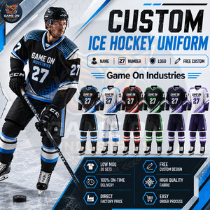 Quick Dry Team Wear Private Lable Lightweight Durable OEM ODM Breathable Long Sleeve Custom Sublimated Ice Hockey Uniform Sets - Product Image 6