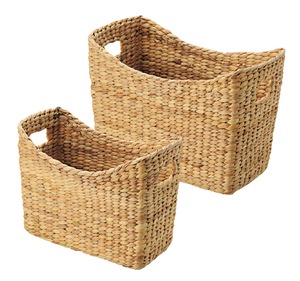 Water Hyacinth Rectangle Eco-Friendly <b>Storage</b> <b>Basket</b> <b>Wicker</b> Organizer Bin Multifunction Neatening for Kitchen Bathroom Bedroom - Product Image 2