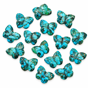 Copper <b>Turquoise</b> Butterfly Shape 13mm Faceted Gemstone <b>Beads</b> for Jewelry Making Wholesale Loose Stone <b>Beads</b> Craft Supplies - Product Image 1
