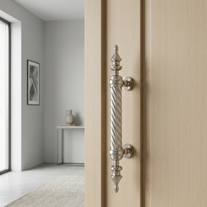 Poignée de porte en laiton en spirale impériale |   Poignée d'entrée moderne de luxe |   Matériel architectural durable pour les portes principales des hôtels - Product Image 2