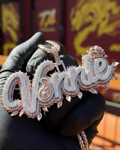 Colgante de Plata de Ley 925 con Letra Personalizada, Estilo Hip Hop, con Diamantes Moissanite VVS, Brillante, para Fiestas - Product Image 1