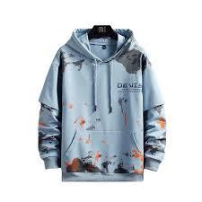 เสื้อฮู้ดดี้สตรีทแวร์แขนยาวทรงปกติสำหรับผู้ชาย พิมพ์ลายปะติดปะต่อ ทรงโอเวอร์ไซส์ สไตล์ฮิปฮอป ผ้าโพลีเอสเตอร์/คอตตอน สำหรับฤดูใบไม้ร่วง - Product Image 4