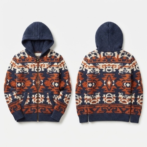 Sweat à capuche d'hiver en jersey de coton épais haute densité, personnalisé en usine, impression numérique, style vintage délavé à l'acide, décontracté pour homme - Product Image 6