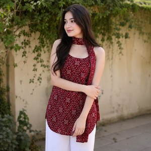 Special Bandhani Print Short Straight cut <b>Kurti</b> With Stylish Scarf Collection For Women By Aarika Textile - Product Image 5