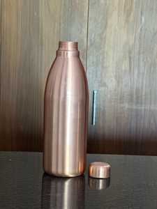 Bouteille d'eau en cuivre moderne, couleur or rose, portable, pour les voyages, article de luxe haut de gamme, flacon de stockage d'eau alcaline. - Product Image 5