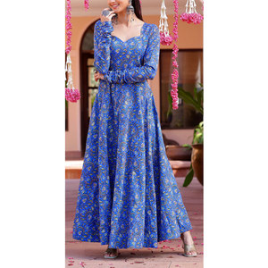 Vestido estampado para mujer, elegante, con estampado floral, informal, de manga larga, cómodo y a la moda para uso diario. - Product Image 5
