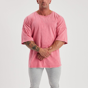 Camisetas de hombre con lavado ácido, estilo vintage, tela de algodón con efecto desgastado, corte regular, material transpirable, manga corta, ropa casual, cuello redondo. - Product Image 4