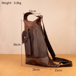 Sac de poitrine en cuir élégant et durable pour le quotidien, sac messager de voyage, sac à bandoulière tendance - Product Image 4
