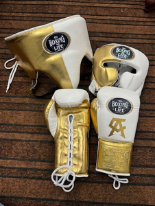 Ensemble de sparring de boxe professionnel noir et gris Fight Gear, en cuir véritable, rembourrage épais à 4 couches, sangle de poignet réglable - Product Image 6