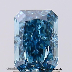 Diamante suelto de laboratorio de 2 quilates, corte radiante, color azul intenso, certificado IGI, claridad VS, para la elaboración de joyas. - Product Image 1
