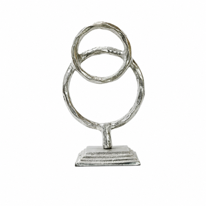 Escultura Moderna de Aluminio de Lujo con Base de Mármol Blanco Premium, Estatua Plateada Texturizada para Escritorio de Oficina, Suministro de Fábrica - Product Image 6