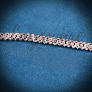 Collar Personalizado de Eslabones Cubanos de Moissanita Unisex Certificado por IGI de 12 mm y 14 mm, Estilo Hip Hop, Plata 925 - Product Image 4