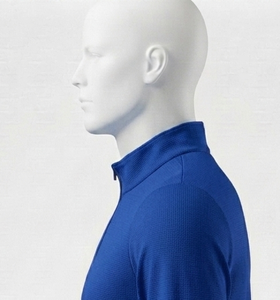 เสื้อถักไหมพรมสีน้ำเงินสำหรับผู้ชาย แขนยาว คอตั้ง ทรงปกติ แห้งเร็ว ผลิตจากโพลีเอสเตอร์ 100% เหมาะสำหรับใส่ในฤดูใบไม้ร่วง รับผลิตแบบ OEM - Product Image 5