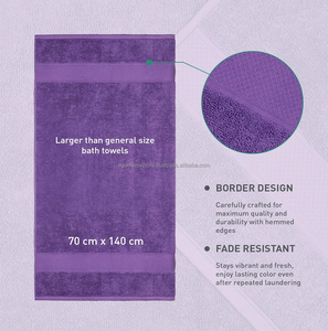 Standard Size Bath Towel 140x70cm Pure Organic Cotton Quick-Dry Eco-Friendly Soft Absorbent Sand-Free Jacquard Weave OEM Private - Product Image 6
