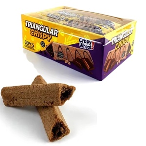 Venta Directa de Fábrica, Bocadillos de Chocolate OEM, Barras de Oblea Coreanas y Galletas Sandwich, Varios Sabores, Galleta Triangular de Chocolate - Product Image 1