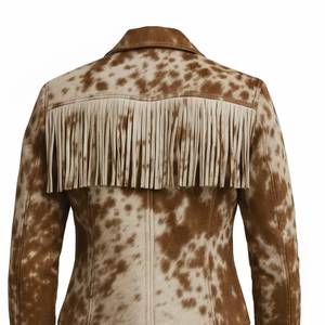 Women Premium <b>Fringe</b> Leather <b>Jacket</b> Western Cowboy <b>Suede</b> Tassel Coat Fashion Outerwear Custom Wholesale Manufacturer - Product Image 1