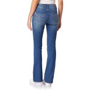 Jean plissé pour femme coupe super ample et fuselée, taille mi-haute, respirant, délavage vintage, noir, style décontracté, en denim - Product Image 6
