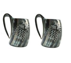 Taza Artesanal de Cuerno de Búfalo Tallada con Diseño de Nudo Celta, Forma Natural, Duradera, Artículo Coleccionable - Product Image 6