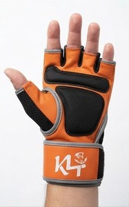 KLTW INT'L K4 Half Finger <b>Fitness</b> <b>Gloves</b> Orange Neoprene Adjustable Wrist Strap Weight Lifting Gym Training Unisex 0.5kg - Product Image 4