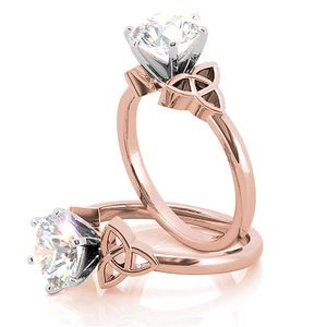 แหวนเพชรเม็ดเดี่ยวทรงเซลติกน็อต ทอง 10k/14k/18k ดีไซน์สวยงาม พร้อมใบรับรอง IGI สำหรับผู้หญิงและเด็กผู้หญิง - Product Image 4