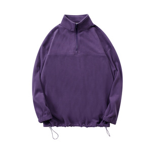 Sudadera de Forro Polar Negro para Hombre con Cierre de Cremallera, Corte Holgado, Cuello Alto, Manga Regular, Estilo Casual para Otoño - Product Image 5