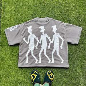 T-shirt pour homme avec imprimé crâne, t-shirts graphiques à crâne pour homme, hauts à manches courtes surdimensionnés, tee-shirt - Product Image 5