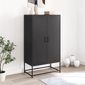 Armoire de salon en acier noir à double porte, meuble de rangement moderne pour la décoration intérieure - Product Image 3