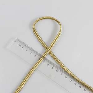 Ribete de cordón trenzado de encaje Mylar con malla de diamantes de imitación y trenzado ruso dorado hecho a medida - Product Image 5