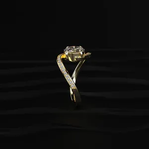 Bague en diamant ovale de 1,25 carat, motif spirale infini, diamant de laboratoire, bande lisse, ajustement confortable, légère, à vendre. - Product Image 3