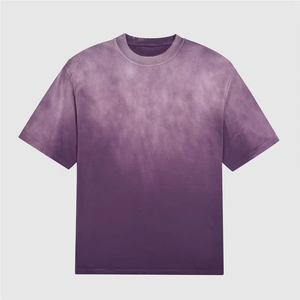 Oversized Men's <b>Tie</b>-Dye Pink T-Shirt Short Sleeve O-Neck Casual <b>Knitted</b> Solid Color Top - Product Image 5