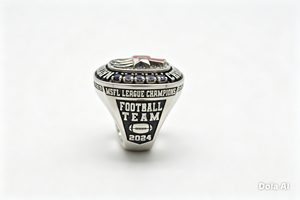 Bague de championnat nationale personnalisée avec pierres CZ et logo en émail - Product Image 2
