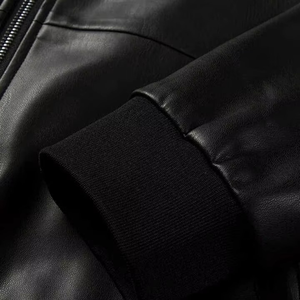 Veste en cuir véritable personnalisable, imperméable, style streetwear, pour hommes, commande en gros OEM, cuir de mouton, haute qualité, mode motard - Product Image 6