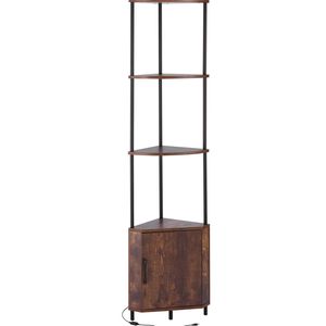5 Tier <b>Corner</b> Shelf with <b>LED</b> <b>Light</b> 65.4\" Tall Bookshelf Storage Cabinet Multi-Color Display Shelf for Home Convenienc - Product Image 6