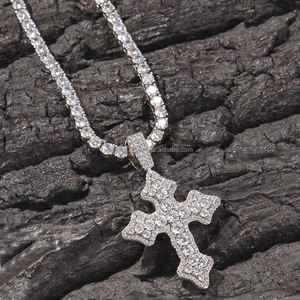 VVS Diamond Religious White <b>Gold</b> <b>Cross</b> Pendant Fine Jewelry for Women with Custom Logo for Party Occasions - Product Image 2