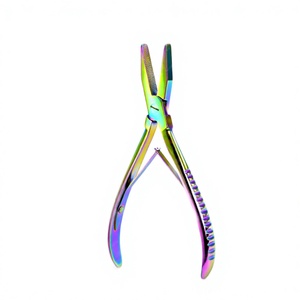 TEEJAY #15021 Plasma Rainbow <b>Multi</b> Color Tape Human Hair Extension Stainless Steel <b>Pliers</b> for Home Use - Product Image 3