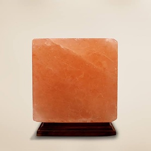 Natural Himalayan Pink Rock Salt Square Cube Lamp Decorative Minimalist Centerpiece - Product Image 1