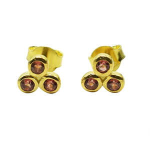 Pendientes de Plata de Ley S925 con Diamantes en Oro Amarillo, Corte Brillante Redondo, Engaste de Bisel, Forma de Flor, Joyería Fina Clásica para Mujer - Product Image 4