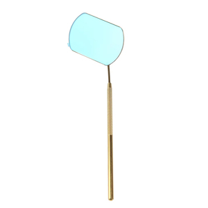 Handheld Metal <b>Makeup</b> <b>Mirror</b> 3X Magnification Single Side Purple Handle Oval Shape Desktop Style - Product Image 6