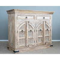 Buffet 4 portes en bois au design vintage de qualité supérieure pour le rangement Buffet en bois fait à la main Salon Meubles de luxe abordables 2024