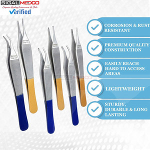 Set 6 Adson Dressing Tissue Brown Forceps 4.75 Inch Straight Curved Premium Quality Stainless Steel Manual <b>Surgical</b> <b>Instruments</b> - Product Image 6