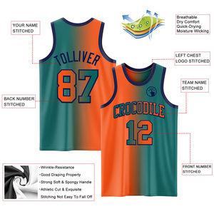 Maillots de basket-ball personnalisés de qualité supérieure avec design dégradé, couleur entièrement personnalisable, sans manches, col en V, réversibles - Product Image 3