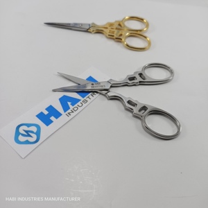 Plasma Gold Embroidery <b>Scissors</b> Wholesaler Custom Black Color <b>Sewing</b> Craft <b>Scissors</b> Custom Duckbill <b>Scissors</b> Carpet Shears - Product Image 1