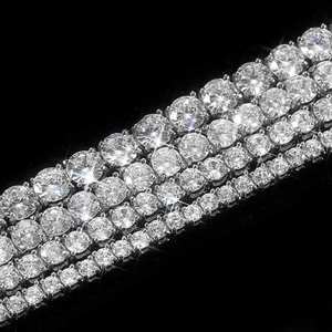 AMBER JEWELS T-530 Bracelet Tennis Unisexe Plaqué Or Massif 18K avec Pierre Naturelle Taillée, Style Hip Hop, Luxe pour Usage Quotidien, Sertissage Griffe - Product Image 3