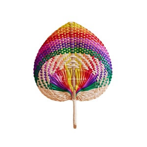 Abanicos de Bambú Vietnamitas con Rayas de Arcoíris Coloridas, Decoración Colgante de Abanico, Venta al por Mayor y Artesanía Vietnamita Personalizada - Product Image 1