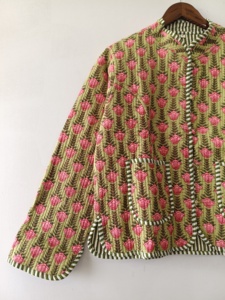 Chaqueta de algodón acolchada estilo bohemio indio: Chaqueta corta con patchwork - Product Image 6