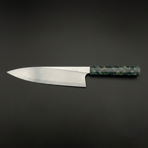 Cuchillo de Chef Japonés Forjado a Mano en Acero Inoxidable de 8-9.9 Pulgadas con Acabado Satinado, Mango de Micarta, Ambidiestro, Grosor de 3.0 mm, Modelo Saz-5642 - Product Image 3