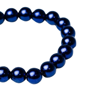 Blue Pearl Beaded <b>Bracelet</b> with Boy and Girl Charms <b>Stretch</b> Wrist <b>Bracelet</b> Fashion Jewelry Gift for Women Everyday Wear Set Box - Product Image 4