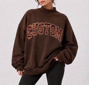Sweat-shirt à col montant pour femme, en tissu polaire, style streetwear décontracté, sur mesure, meilleur fabricant, prix de gros, fournisseur en gros - Product Image 1
